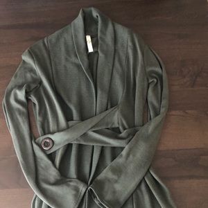 Green Cardigan with cross button detail